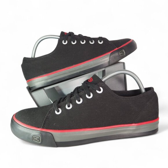 Keen Timmons Low Canvas Outdoor Casual Shoes Black Grey Red 1012838 Men's 10.5 - Picture 1 of 11